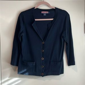 Vineyard Vines Navy Blue Button Down Sweater Size Large